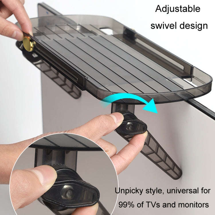 No Punching TV Set-top Box Adjustable Storage Shelf Monitor Computer Screen Holder Router Hanger(...