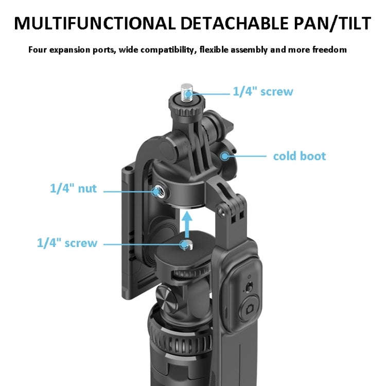 2m Metal Tripod Selfie Stick With 4 Expansion Interfaces & D07 Fill Light for Phone Camera