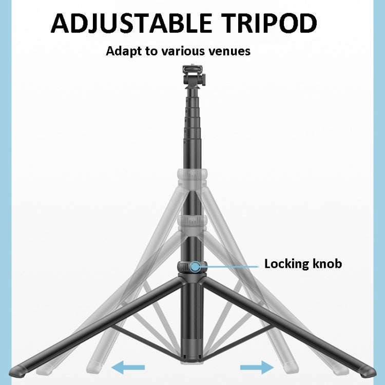 2m Metal Tripod Selfie Stick With 4 Expansion Interfaces & D07 Fill Light for Phone Camera