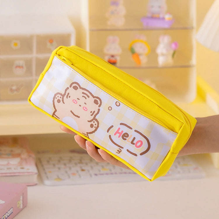 Large Capacity Multi-layer Waterproof Pencil Case Cartoon Pencil Case(Yellow)
