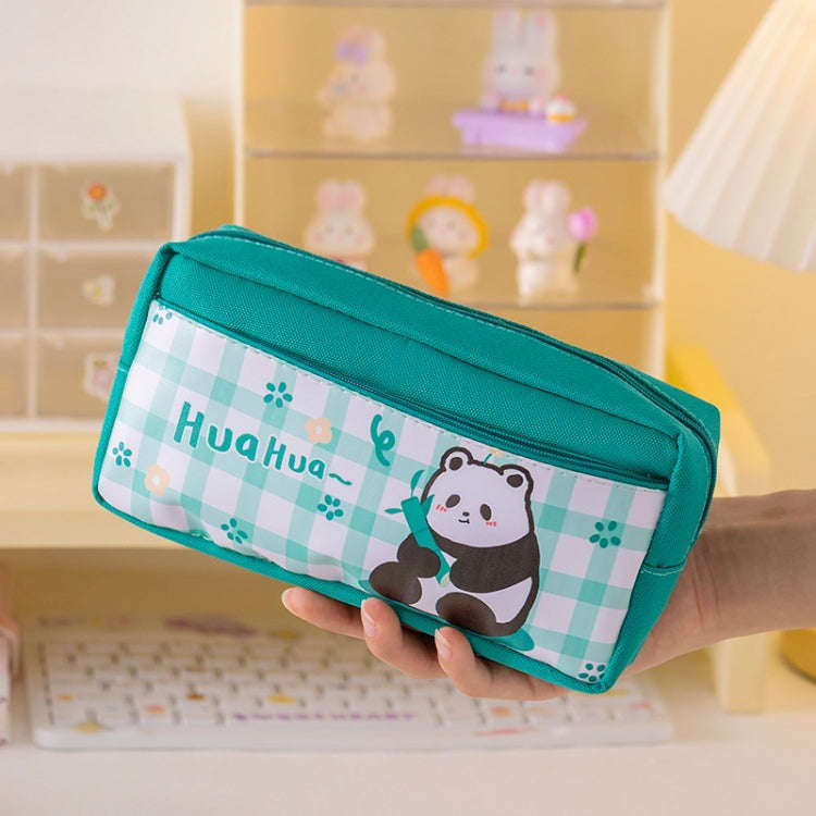 Large Capacity Multi-layer Waterproof Pencil Case Cartoon Pencil Case(Green)