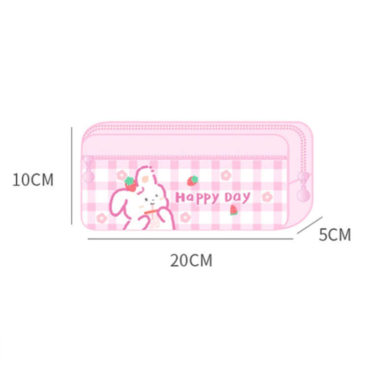 Large Capacity Multi-layer Waterproof Pencil Case Cartoon Pencil Case(Pink)