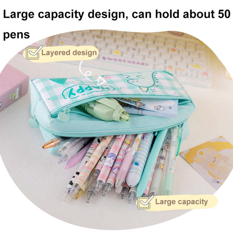 Large Capacity Multi-layer Waterproof Pencil Case Cartoon Pencil Case(Pink)