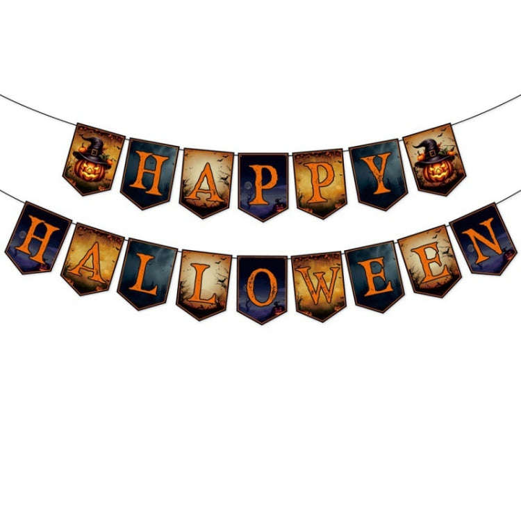 Halloween Decoration Wall Stickers Hanging Pendant Party Horror Banner Decoration, Style: Alphabe...