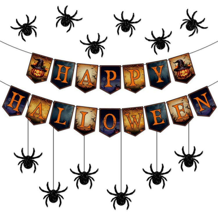 Halloween Decoration Wall Stickers Hanging Pendant Party Horror Banner Decoration, Style: Alphabe...