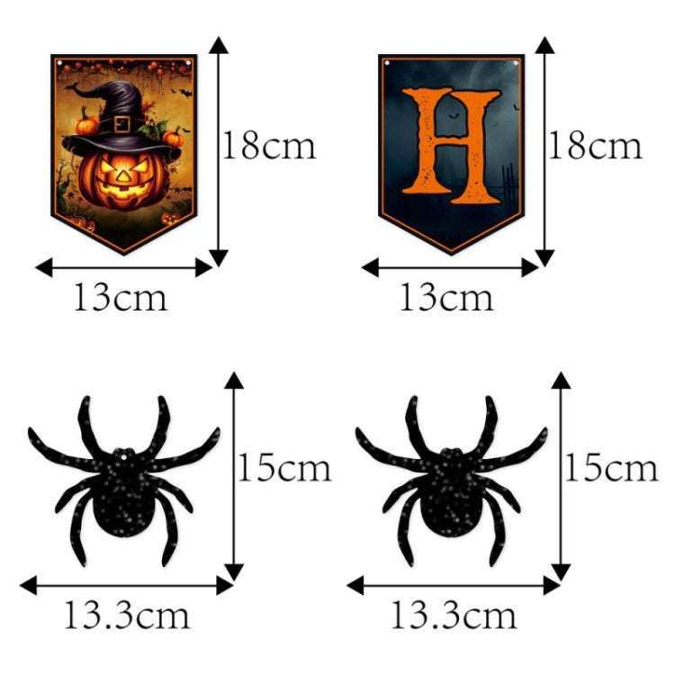 Halloween Decoration Wall Stickers Hanging Pendant Party Horror Banner Decoration, Style: Alphabe...