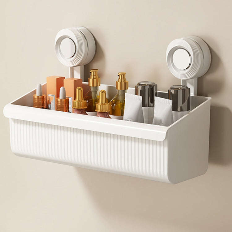 Suction Cup Wall Mounted Bathroom Shelf Drainage Detachable Storage Rack Hanging Basket, Style: L...