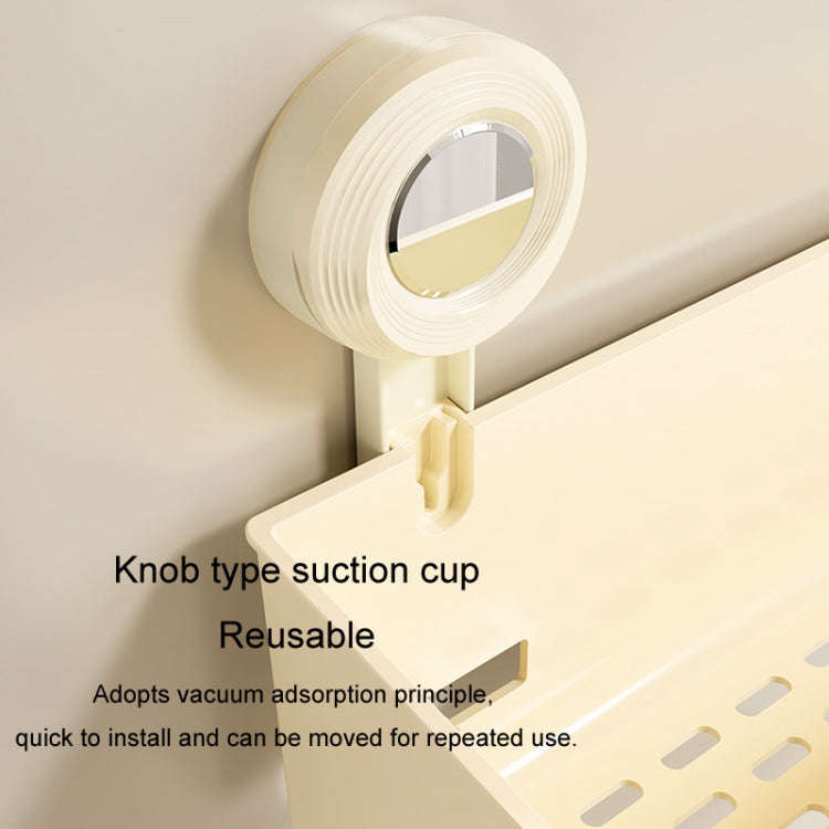 Suction Cup Wall Mounted Bathroom Shelf Drainage Detachable Storage Rack Hanging Basket, Style: S...