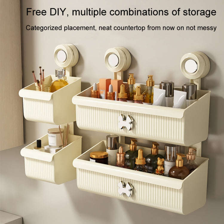 Suction Cup Wall Mounted Bathroom Shelf Drainage Detachable Storage Rack Hanging Basket, Style: 2...