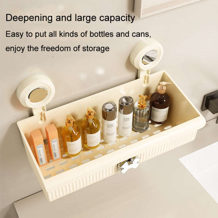 Suction Cup Wall Mounted Bathroom Shelf Drainage Detachable Storage Rack Hanging Basket, Style: S...