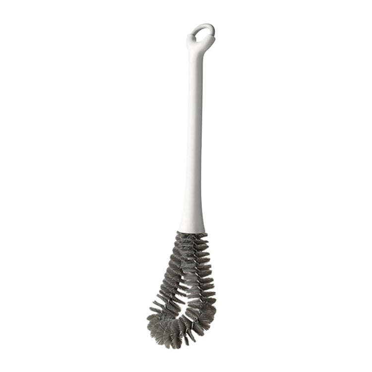 Household Long Handle Cup Brush Breaker Milk Bottle Cleaning Brushes(Gray)