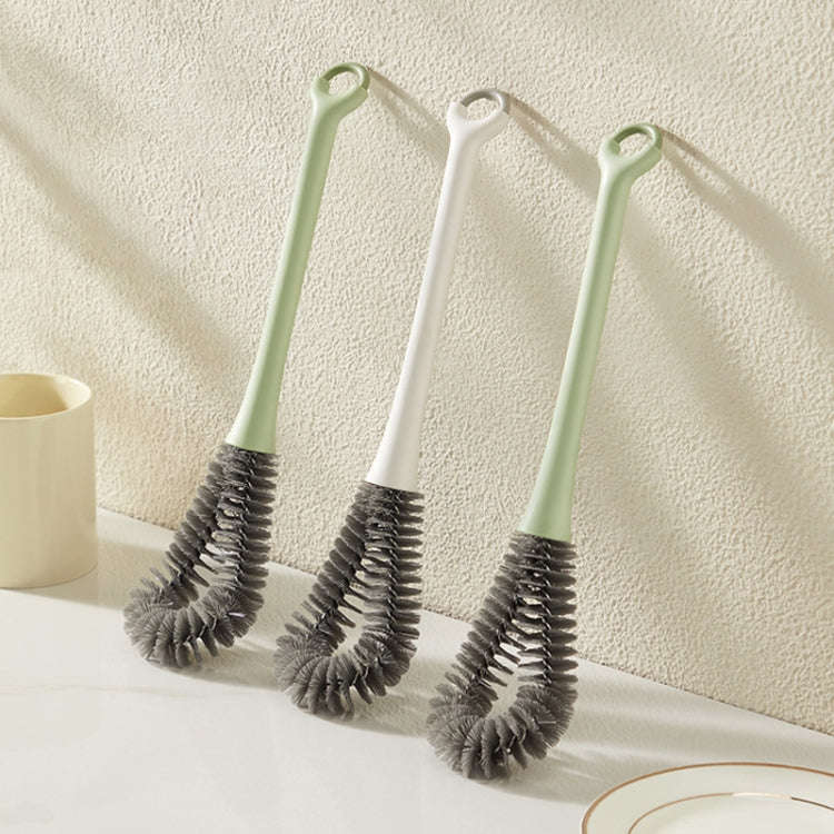 Household Long Handle Cup Brush Breaker Milk Bottle Cleaning Brushes(Gray)