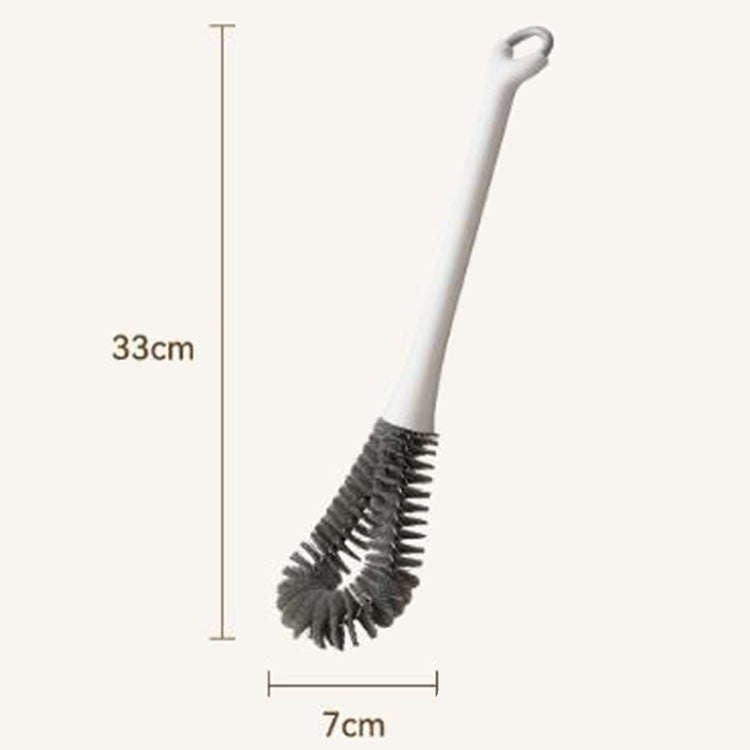 Household Long Handle Cup Brush Breaker Milk Bottle Cleaning Brushes(Gray)