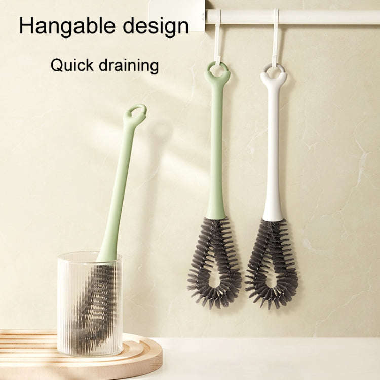 Household Long Handle Cup Brush Breaker Milk Bottle Cleaning Brushes(Gray)