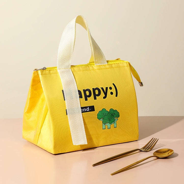 PU Cartoon Waterproof Thickened Insulated and Cooling Lunch Bag(Yellow)