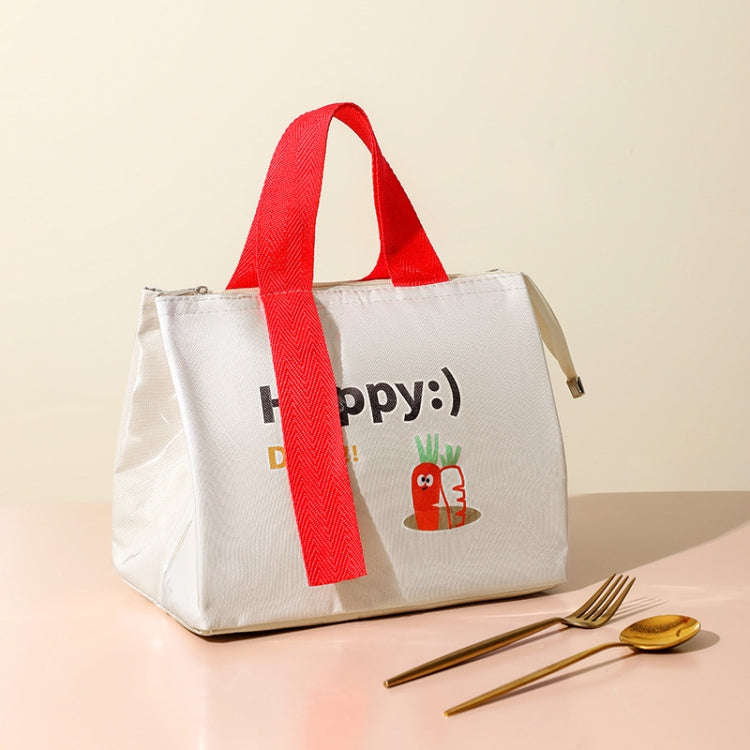 PU Cartoon Waterproof Thickened Insulated and Cooling Lunch Bag(Beige)