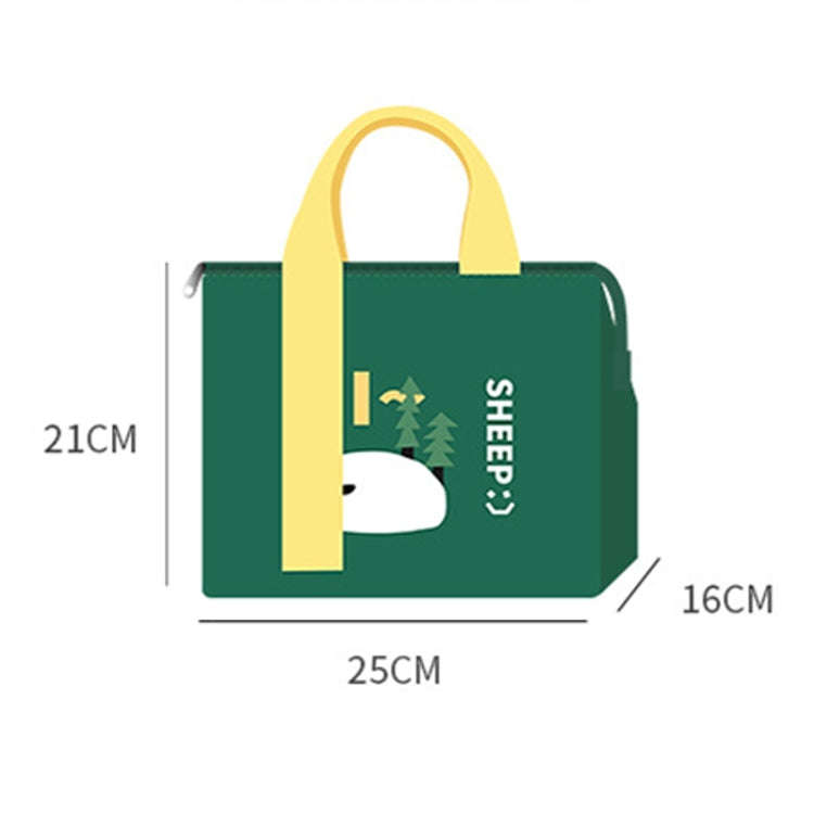 PU Cartoon Waterproof Thickened Insulated and Cooling Lunch Bag(Beige)
