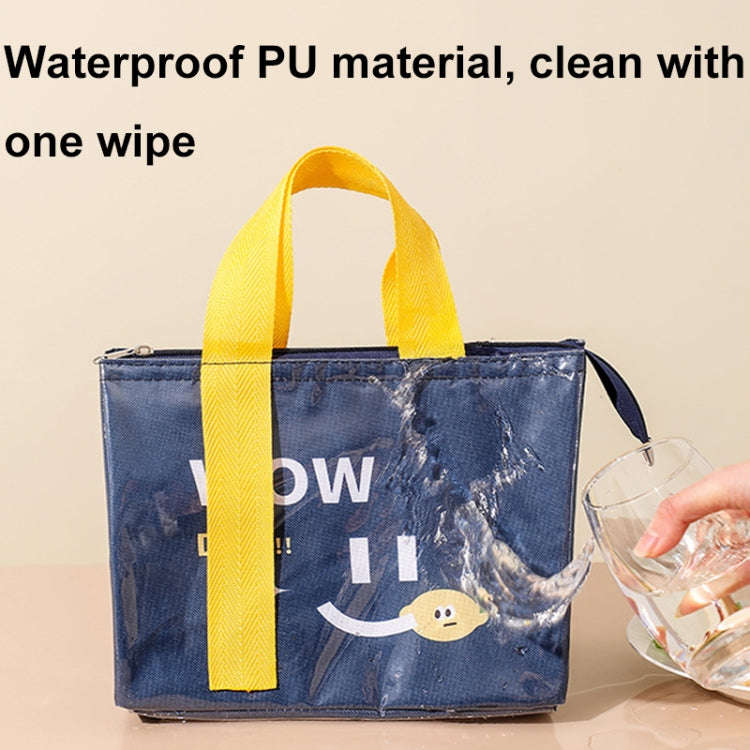 PU Cartoon Waterproof Thickened Insulated and Cooling Lunch Bag(Yellow)