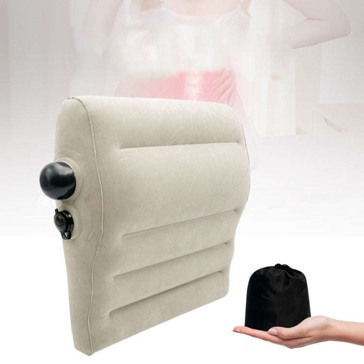 Press Inflatable Lumbar Pillow Portable Travel Flocking Pillow Chair Back Support
