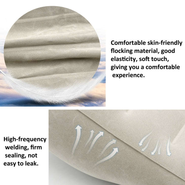 Press Inflatable Lumbar Pillow Portable Travel Flocking Pillow Chair Back Support
