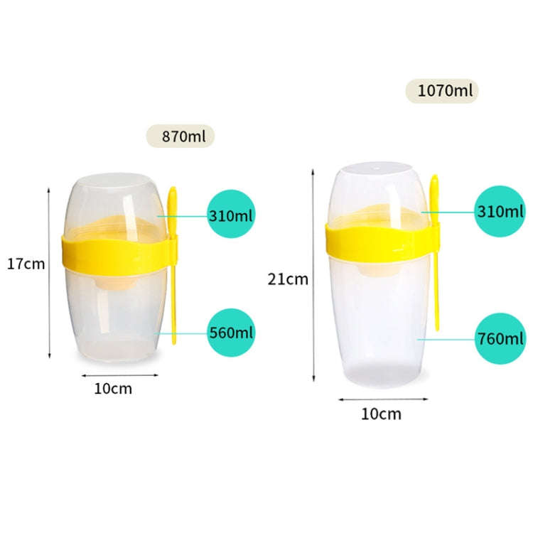 1070ml Portable Salad Cup With Lid And Fork Breakfast Cup Sealed Leak-Proof Food Cup(Blue)