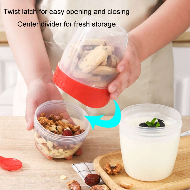 1070ml Portable Salad Cup With Lid And Fork Breakfast Cup Sealed Leak-Proof Food Cup(Blue)