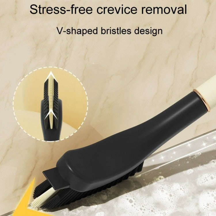 Kitchen 3 In 1 Long Handle Crevice Brush Household Bathroom Cleaning Brush(Milk White)