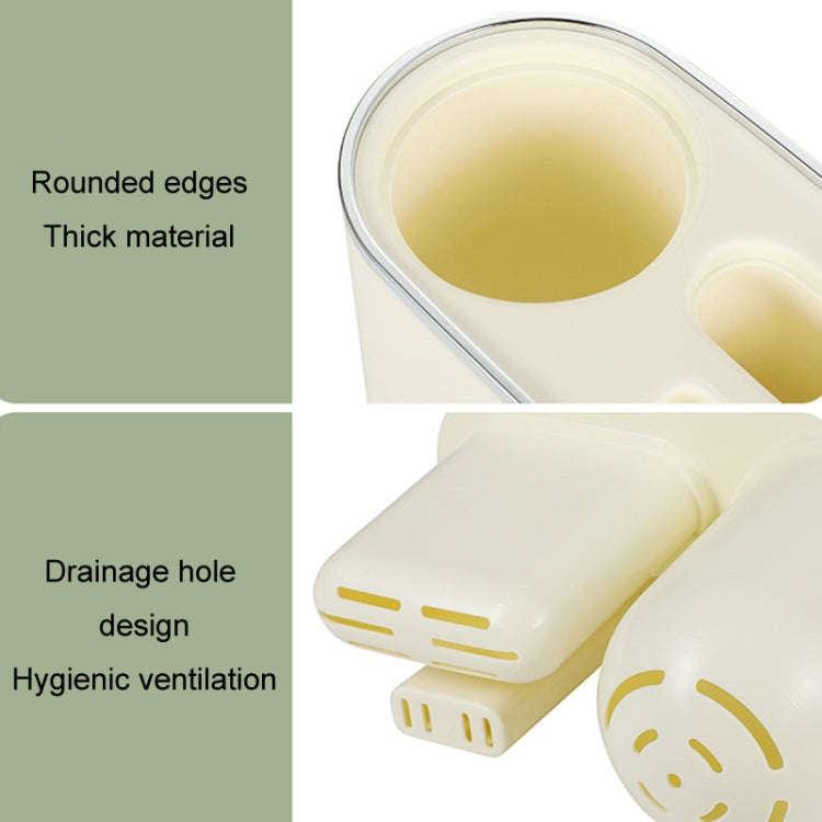3 In 1 No Punch Wall Mounted Toilet Brush Household TPR Bristles Bathroom Cleaning Brush With Bas...