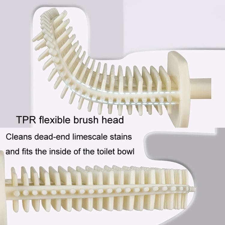3 In 1 No Punch Wall Mounted Toilet Brush Household TPR Bristles Bathroom Cleaning Brush With Bas...