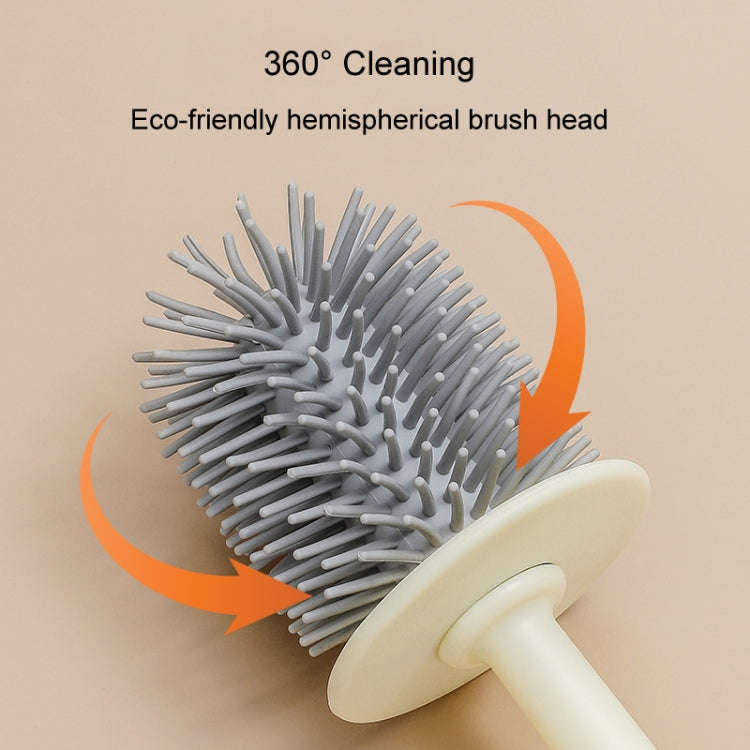 3 In 1 No Punch Wall Mounted Toilet Brush Household TPR Bristles Bathroom Cleaning Brush With Bas...