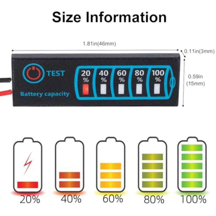 4615 Lead- Acid Lithium Battery Universal LED Voltage And Electricity Display Board