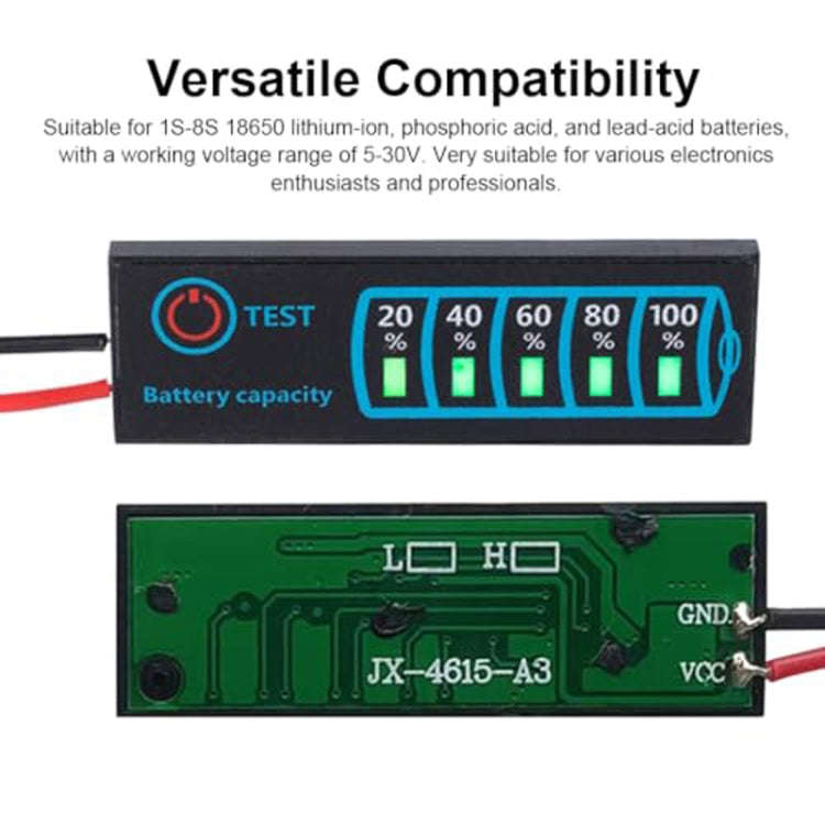 4615 Lead- Acid Lithium Battery Universal LED Voltage And Electricity Display Board