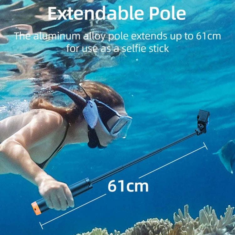 TELESIN 61cm Underwater Buoyancy Bar Retractable Selfie Stick Tripod For GoPro Insta360 DJI OSMO ...