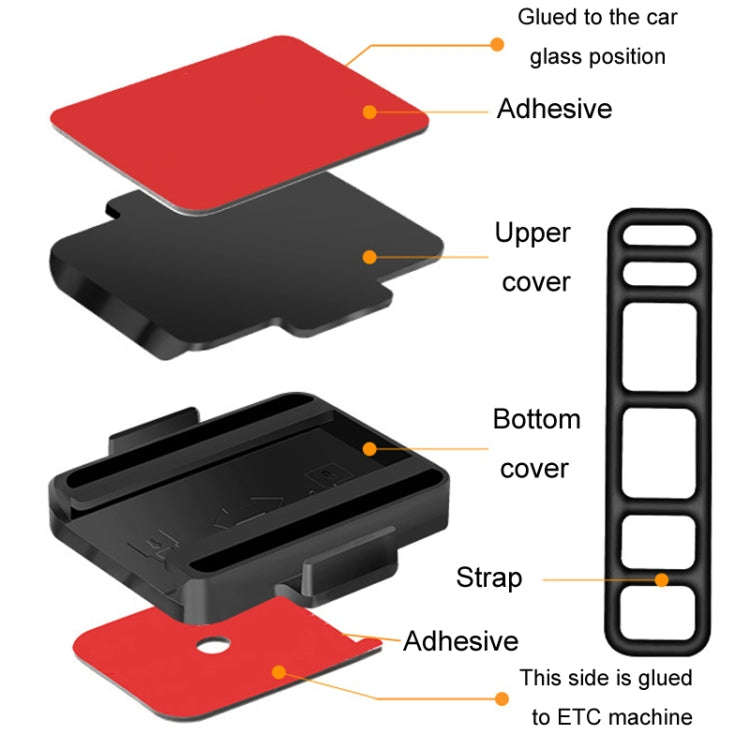 Automotive Removable ETC Slide Bracket Car Anti-Drop Holder, Color: Black