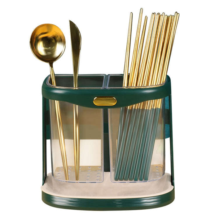 Kitchen Chopsticks Storage Box Knife Fork Spoon Drainage Rack Tableware Storage Rack(Green)