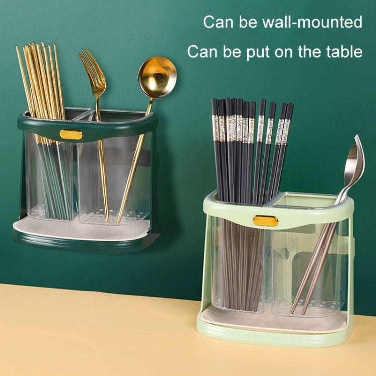 Kitchen Chopsticks Storage Box Knife Fork Spoon Drainage Rack Tableware Storage Rack(Green)