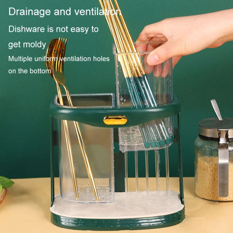 Kitchen Chopsticks Storage Box Knife Fork Spoon Drainage Rack Tableware Storage Rack(Green)