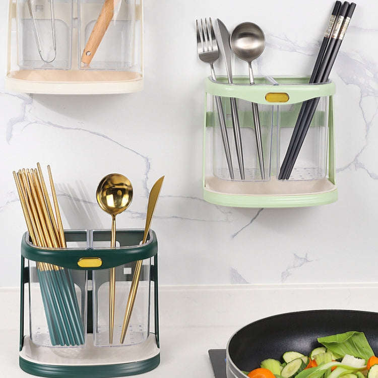 Kitchen Chopsticks Storage Box Knife Fork Spoon Drainage Rack Tableware Storage Rack(Green)