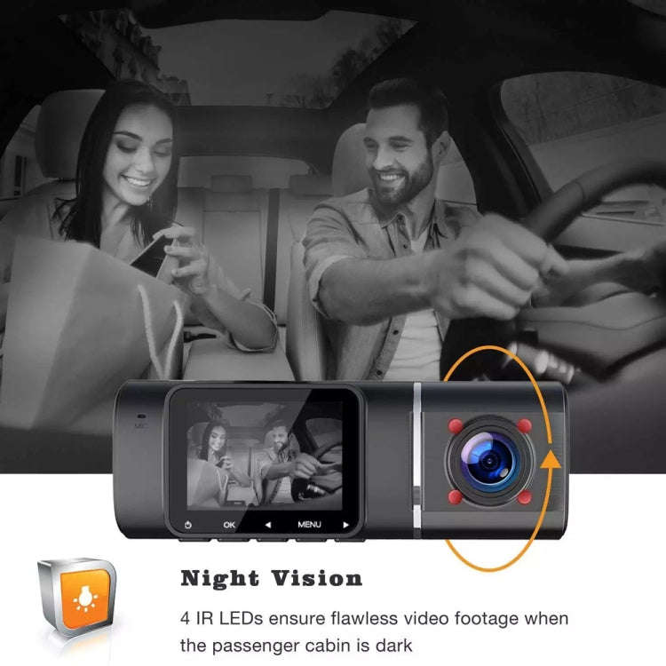 3-recording Front 1080+Internal 1080+Rear 480 HD Car Recorder