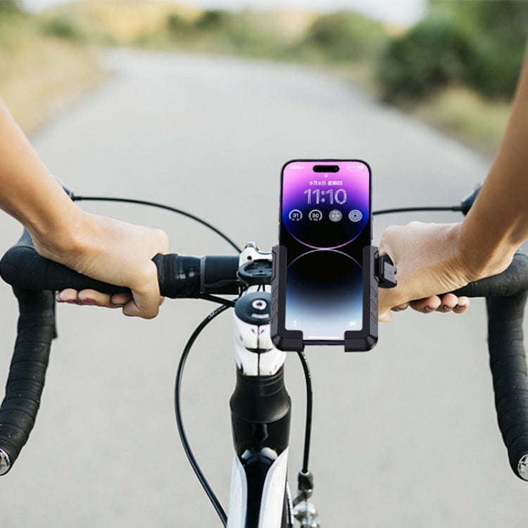 YYS-615 Motorcycle Bicycle Semi-Wrapped Riding Navigation Cell Phone Holder(Black+Orange)