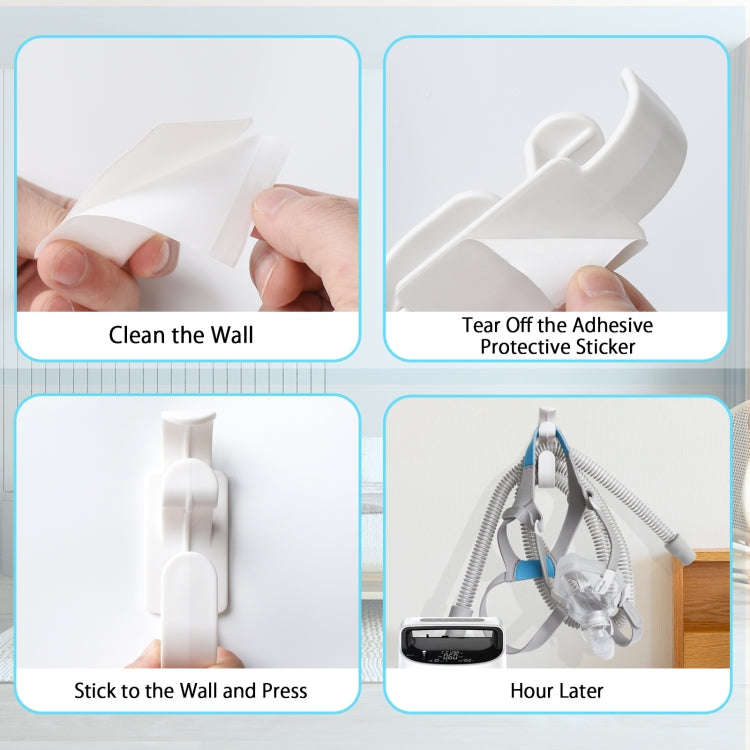ABS Plastic Hooks Self-adhesive Ventilator Line Hook(White)