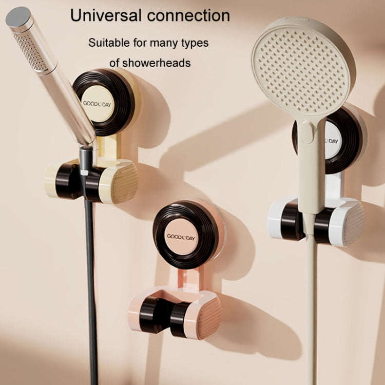 Suction Cup Shower Bracket Bathroom Swivel Adsorption Adjustable Shower Sprayer Holder(Cream)