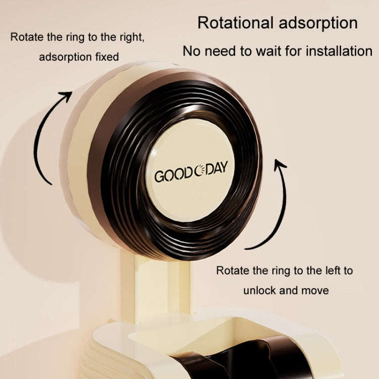 Suction Cup Shower Bracket Bathroom Swivel Adsorption Adjustable Shower Sprayer Holder(Cream)