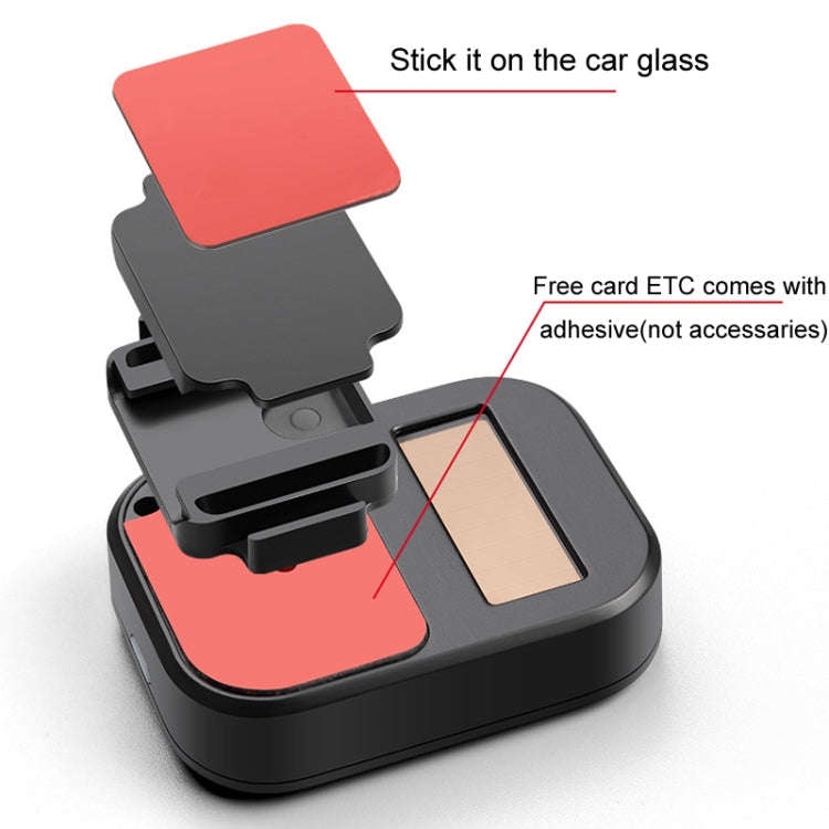 Car Removable Cardless ETC Slide Bracket Automotive Anti-Drop Holder(Black)