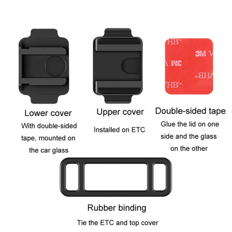 Car Removable Cardless ETC Slide Bracket Automotive Anti-Drop Holder(Black)