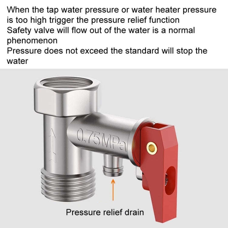 0.7MPa Pressure Relief Valve For Electric Water Heater Pressure Reducing Exhaust Valve Household ...
