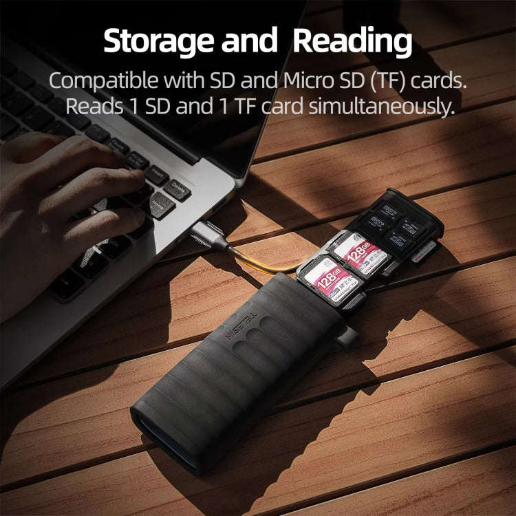 TELESIN  USB-C / Type-C 2-in-1 SD / TF Card Reader Storage Box for Smartphones PC Camera