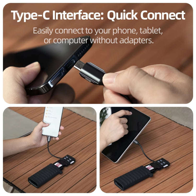 TELESIN  USB-C / Type-C 2-in-1 SD / TF Card Reader Storage Box for Smartphones PC Camera