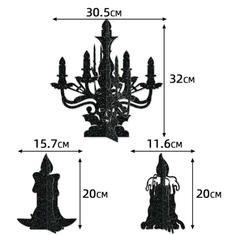 6pcs /Set Halloween Decoration 3D Candlestick Ornament Haunted House Table Arrangement Ghost Fest...