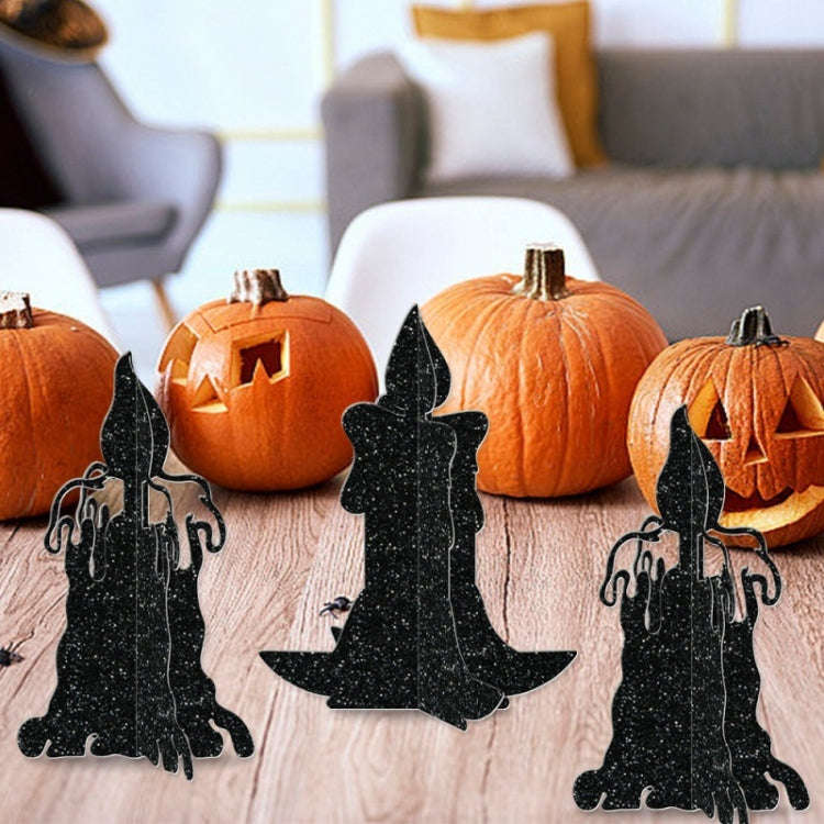 6pcs /Set Halloween Decoration 3D Candlestick Ornament Haunted House Table Arrangement Ghost Fest...